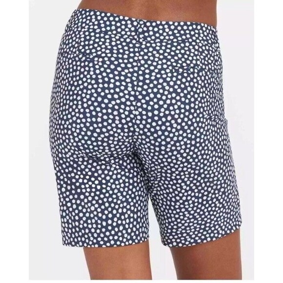 Spanx Sunshine Shorts, 10" Navy Printed Dot Size L - Picture 5 of 14
